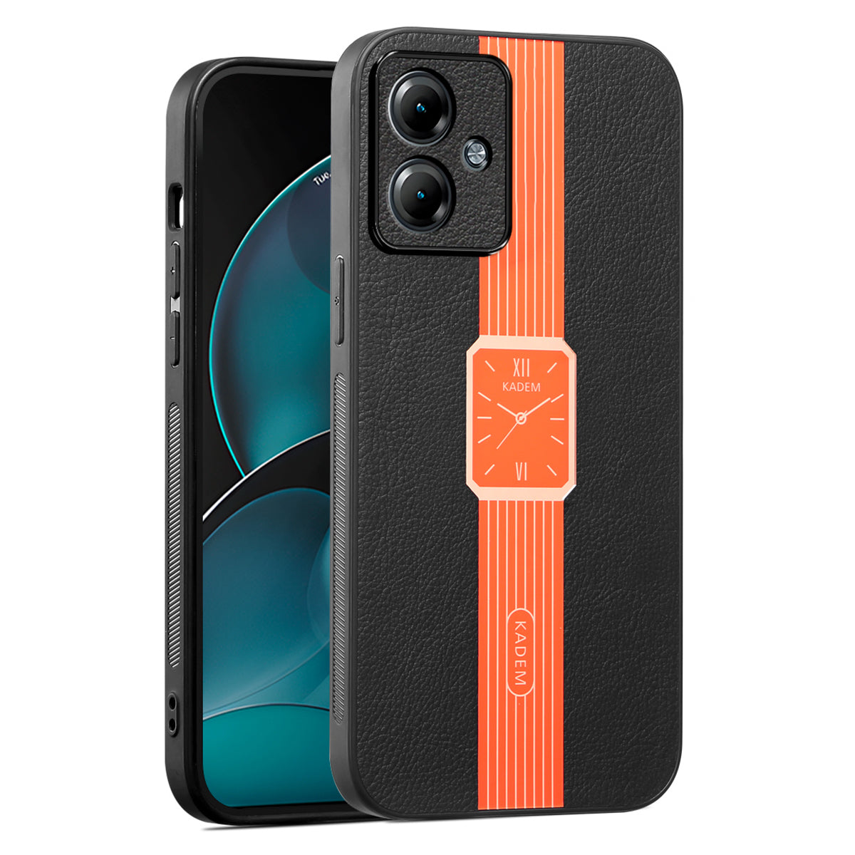 KADEM For Motorola Moto G54 5G Case Watch Pattern Leather+TPU+Acrylic Phone Cover KADEM For Motorola Moto G54 5G Case Watch Pattern Leather+TPU+Acrylic Phone Cover